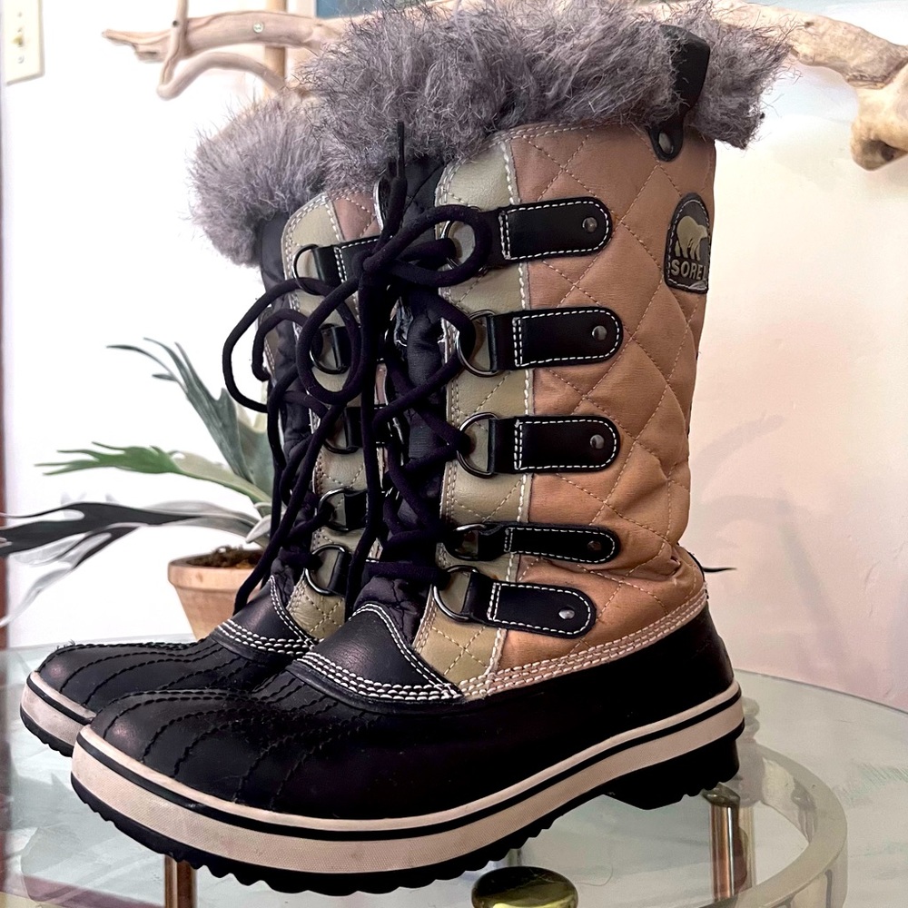 Waterproof Sorel mid Calf Winter rain snow Boots boho chick water block rubber